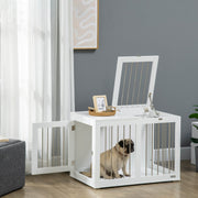 Dog Cage, Pet Cage, Medium Dogs, 80 x 50 x 56.5 cm, White