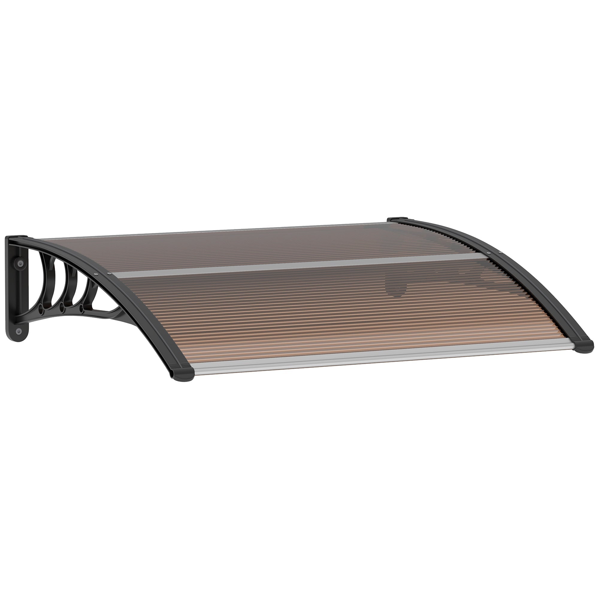 Front Door Canopy Outdoor Awning Polycarbonate Rain Shelter Brown
