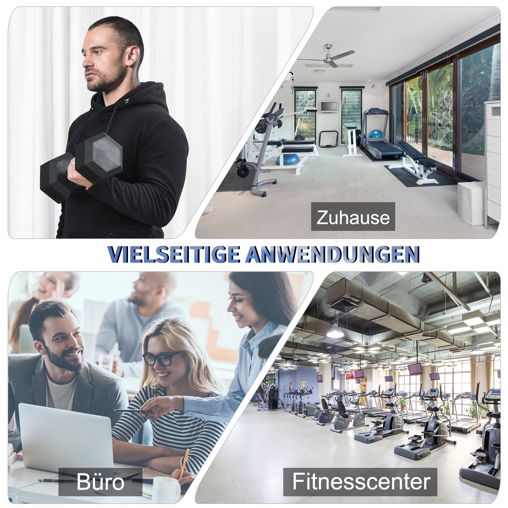 Hexagon Dumbbell, Knurled Handle, Rubber, Black