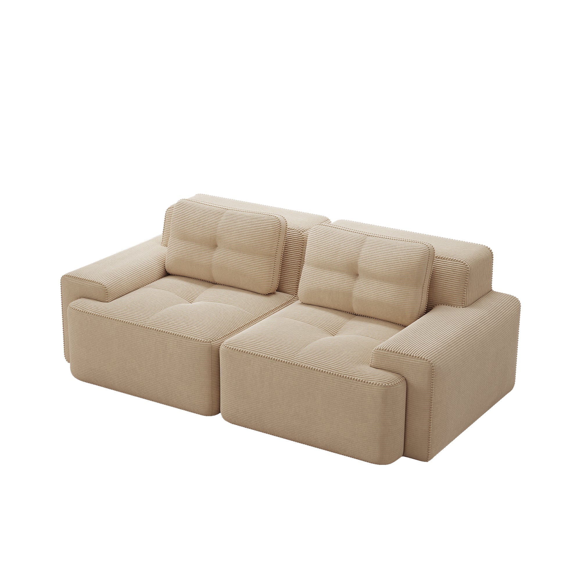 Boneless Modular Sofa Deep Seat Sleeper - Corduroy Beige