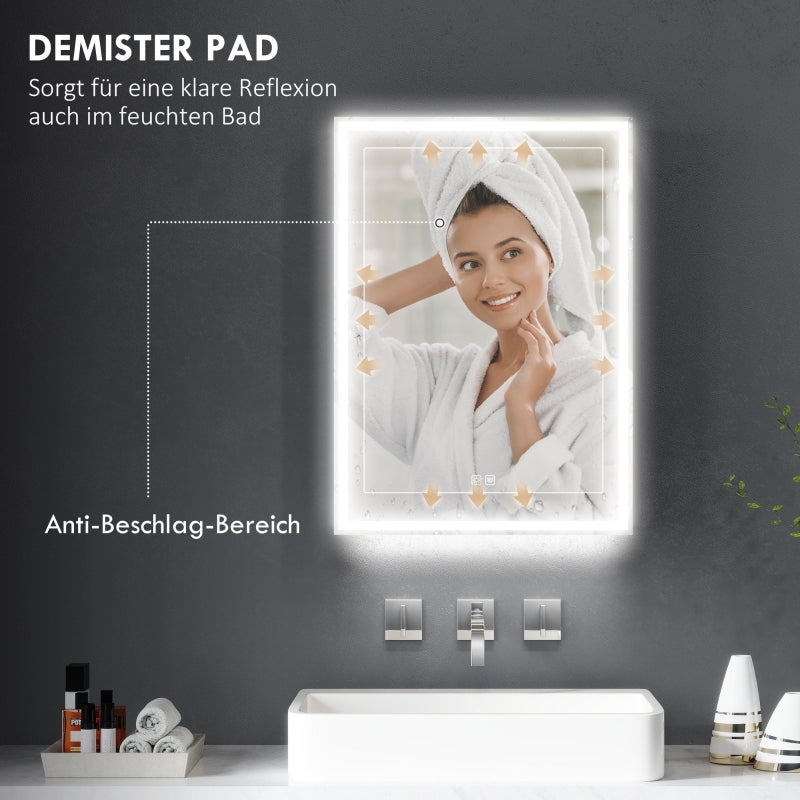 Mirror Cabinet with LED, Dimmable, Anti-Fog, Black