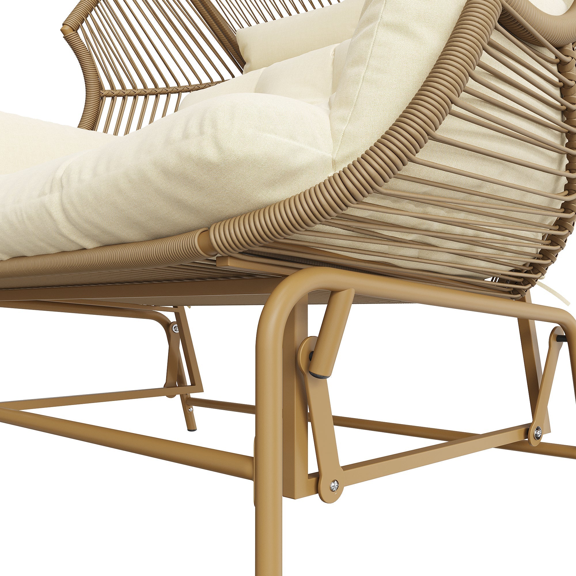 Garden Swing Egg Chair Double Outdoor Patio for Two Wood Color