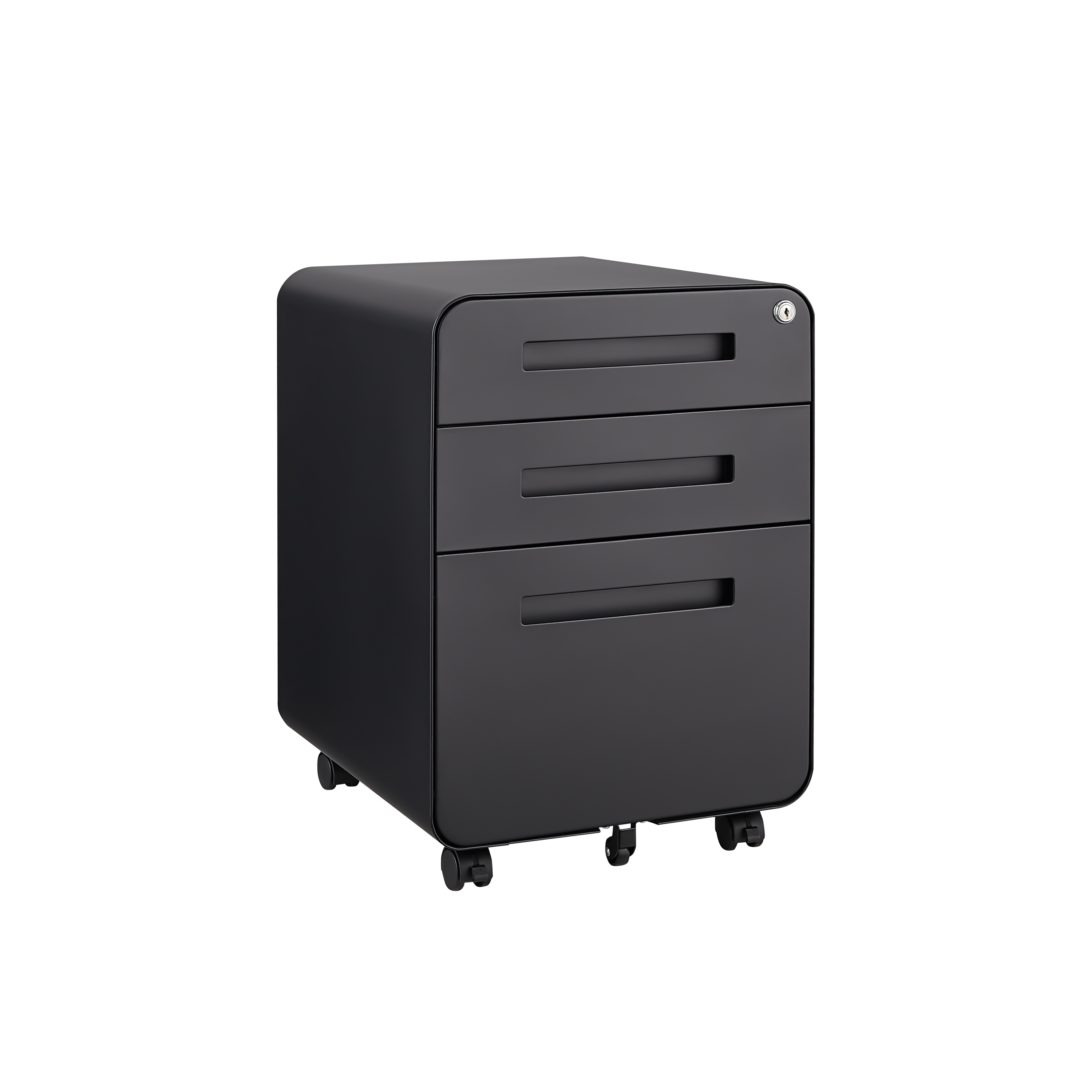 Mobile File Cabinet 3 Drawer Legal/Letter/A4 Under Desk Steel Black