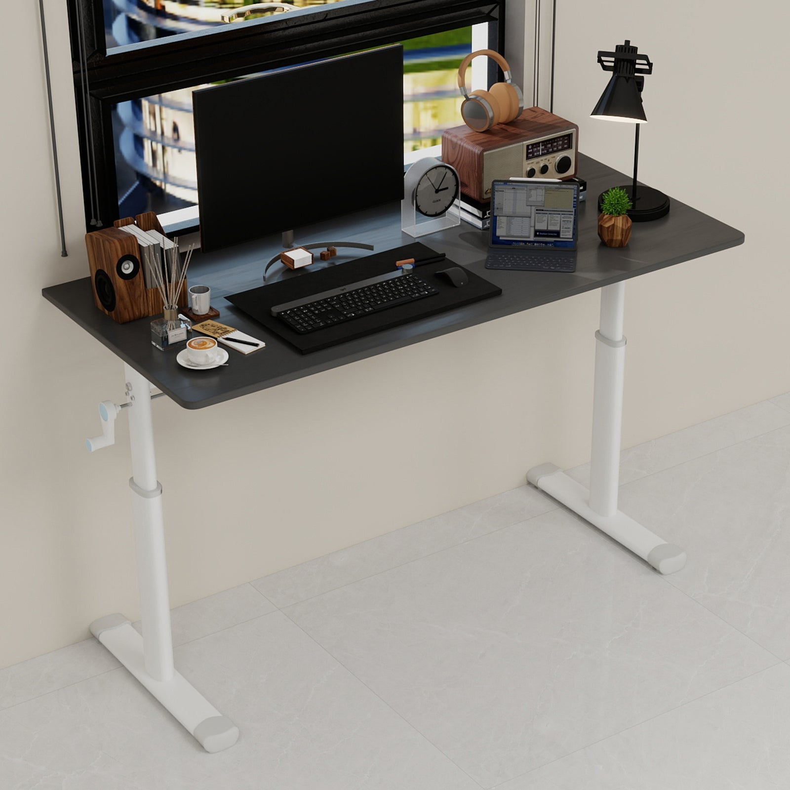 Adjustable Study Desk, Height-Adjustable Multi-Purpose Compact Home/Office Desk