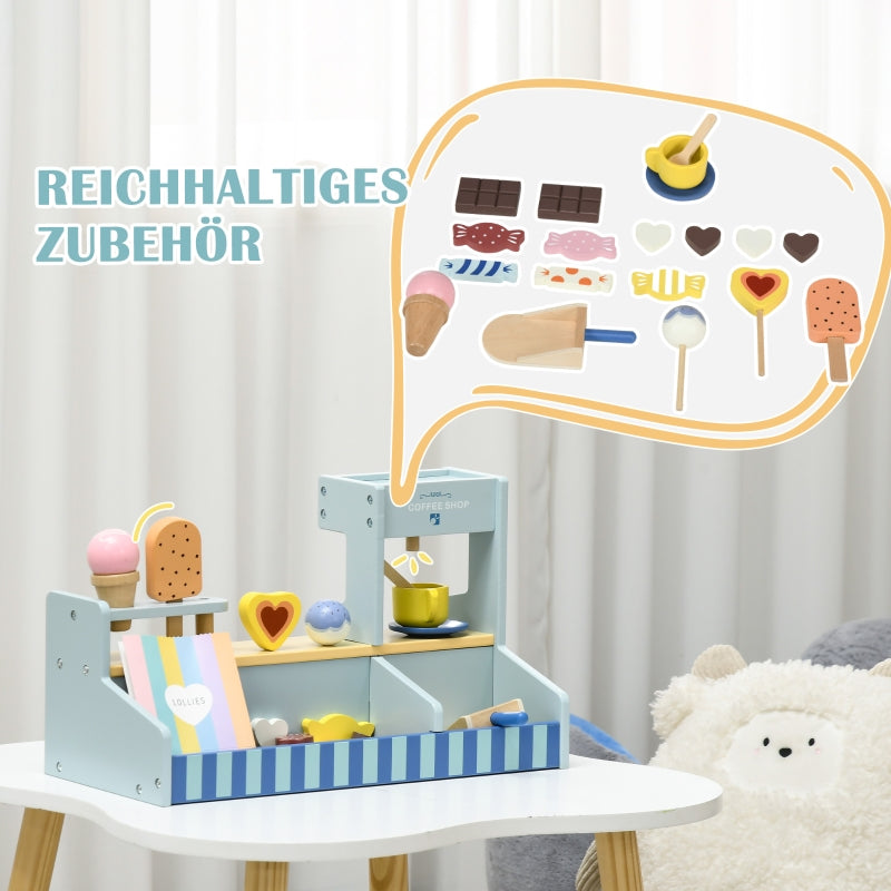 AIYAPLAY Ice Cream Shop with Accessories, Light Blue