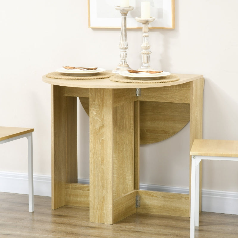 Drop Leaf Dining Table, Folding Small Space Oak