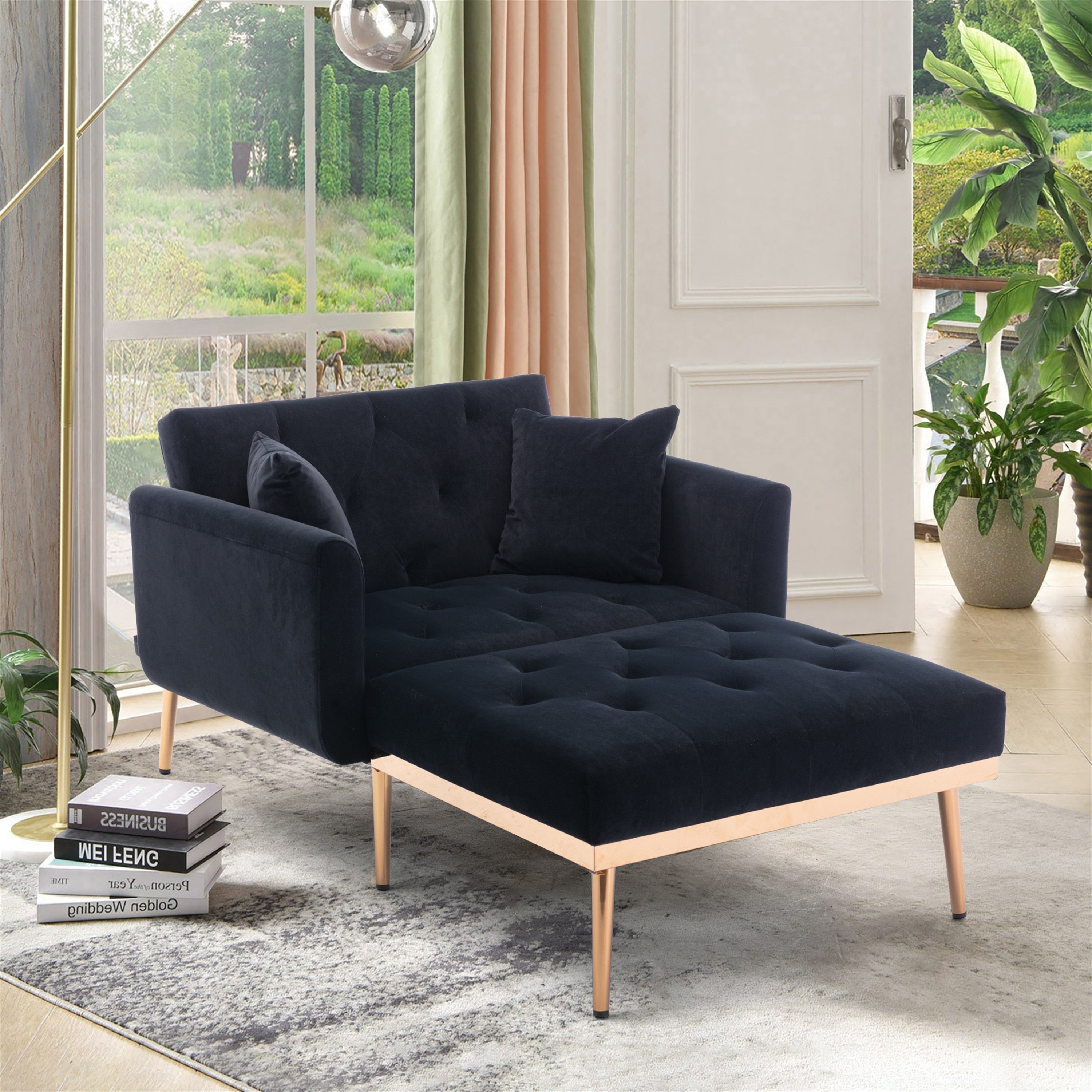 Armchair, Adjustable Backrest Folding Recliner, Ferrous