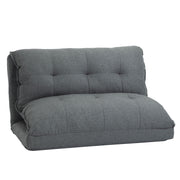 2-in-1 Floor Chair Sofa Bed, 13-Position Adjustable Backrest, Linen Gray