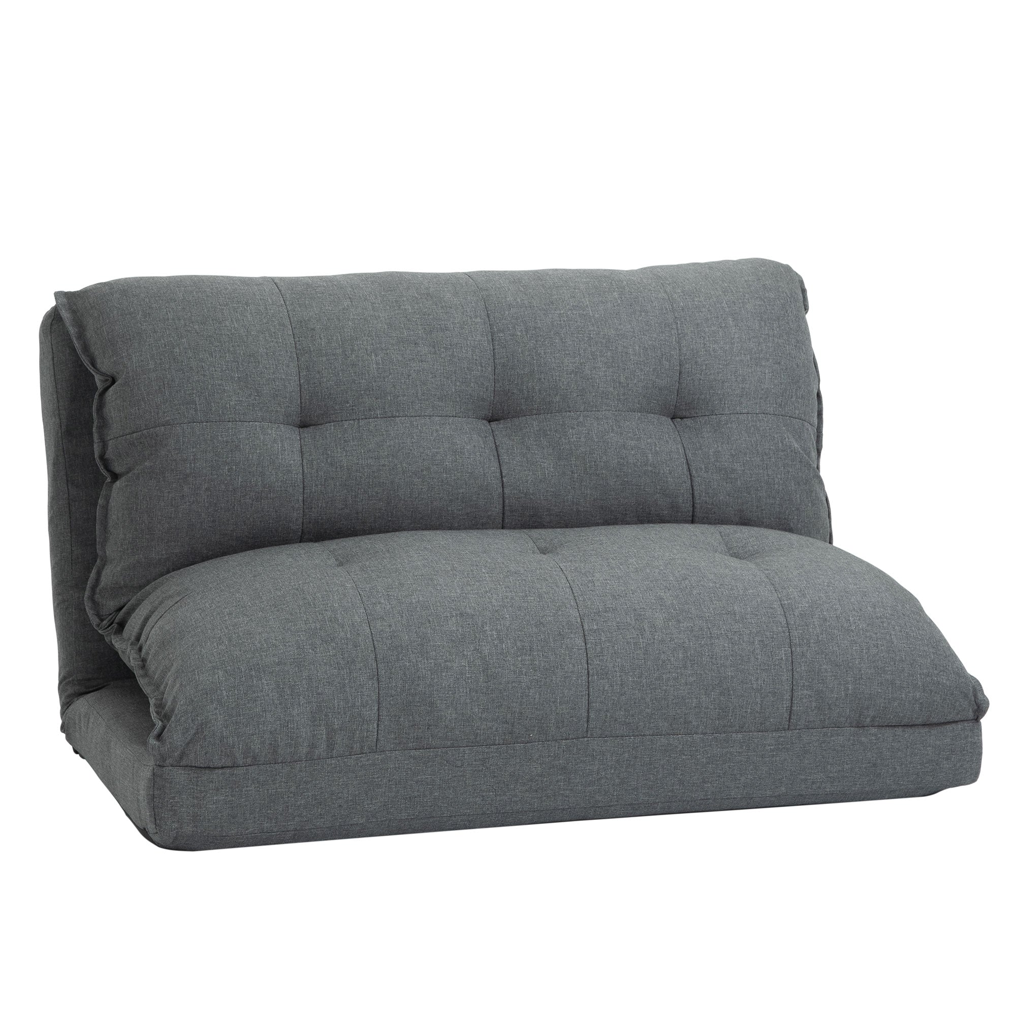 2-in-1 Floor Chair Sofa Bed, 13-Position Adjustable Backrest, Linen Gray