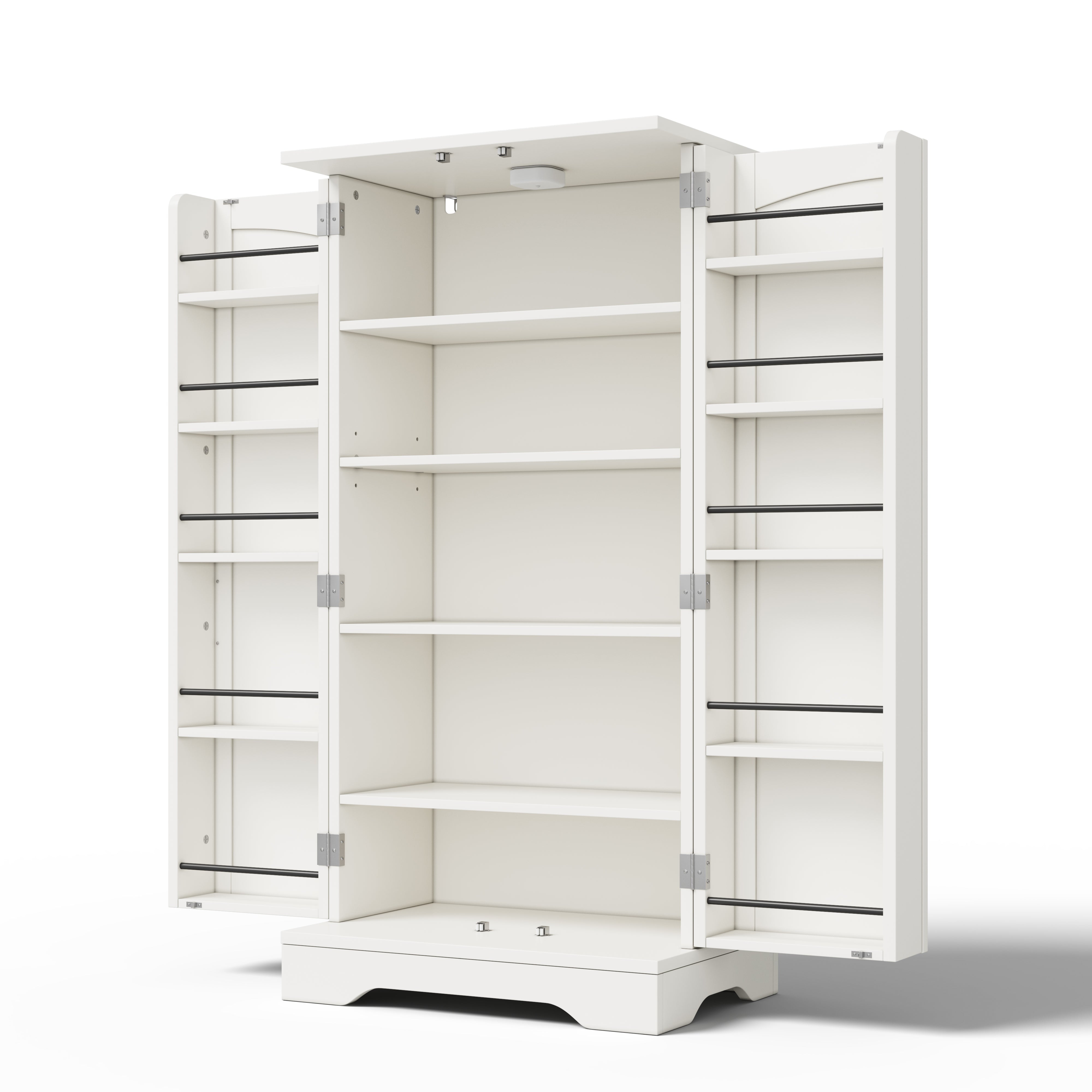 Kitchen Cabinet 120x60x40cm LED Sensor Light 2-Door Adjustable Shelves - White