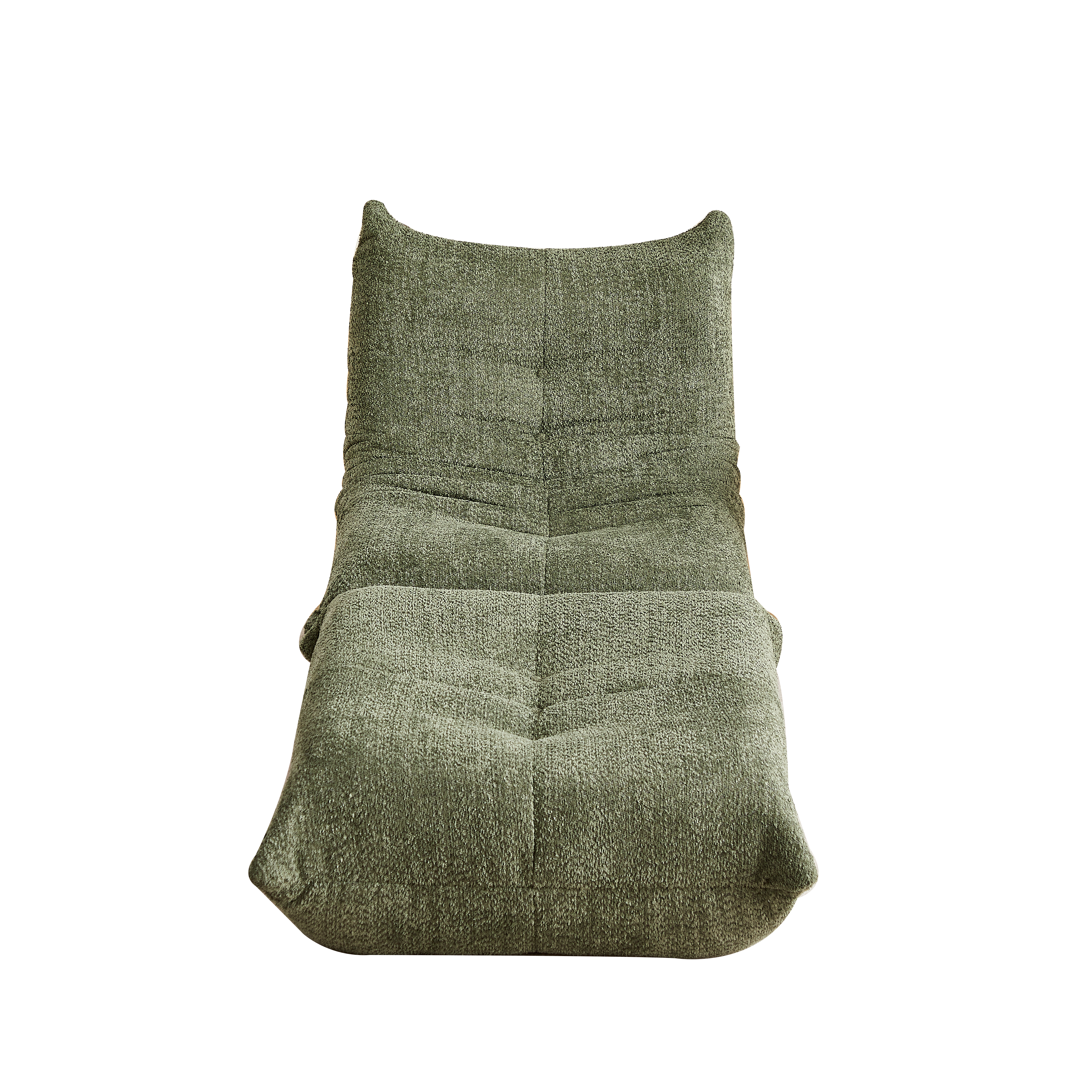 Chenille Togo Sofa with Footrest, Floor Lounge Chair with Memory Foam, Chenille Fabric