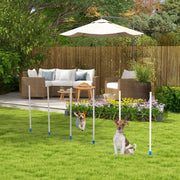 Dog Slalom Poles Agility Training Set with 600D Bag, Polyester White Blue