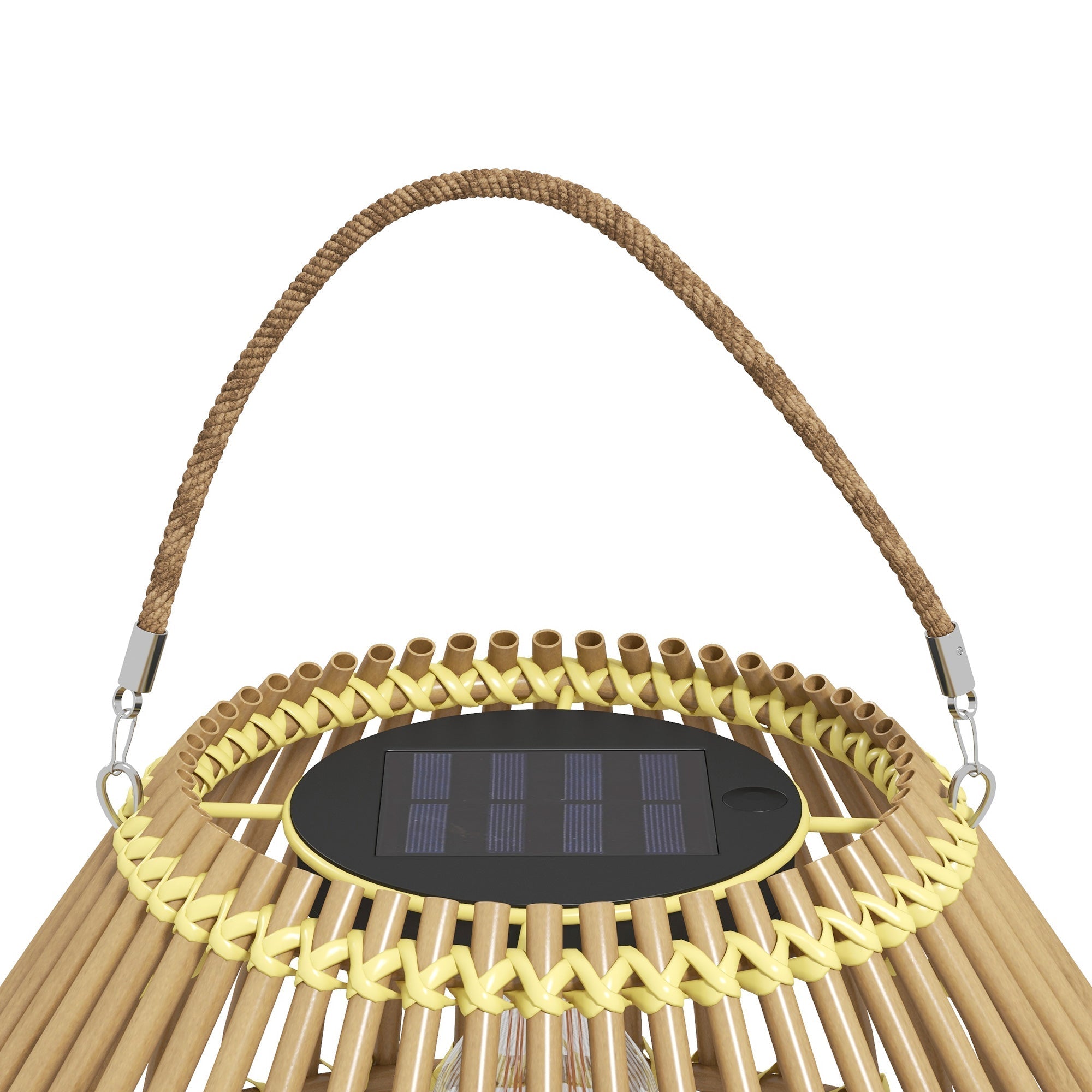 Solar Lamp Garden Light Waterproof with Light Sensor Rattan Yellow