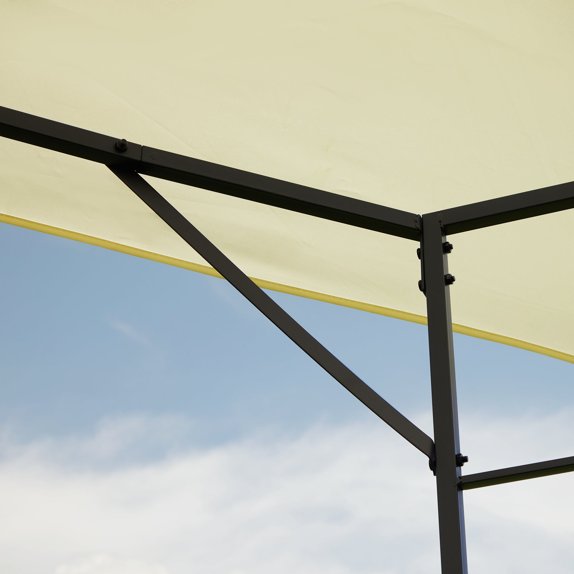 3x3m Garden Gazebo Marquee Steel Frame Water Resistant, Cream