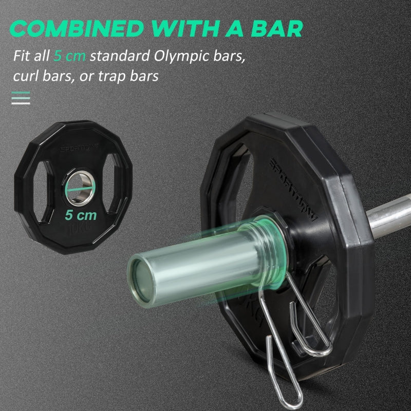 Olympic Weight Plates Set, 2 x 10kg Bumper Weights Discs with 2"/5cm Holes, Black