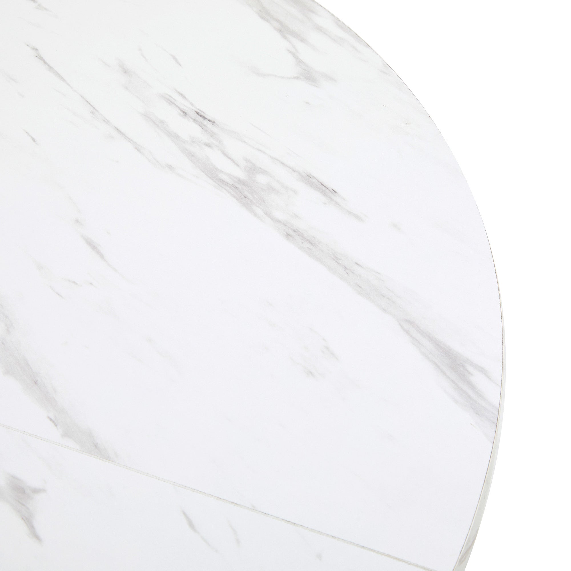 Kitchen Table Modern Marble Top Sturdy Metal Frame - White/Black