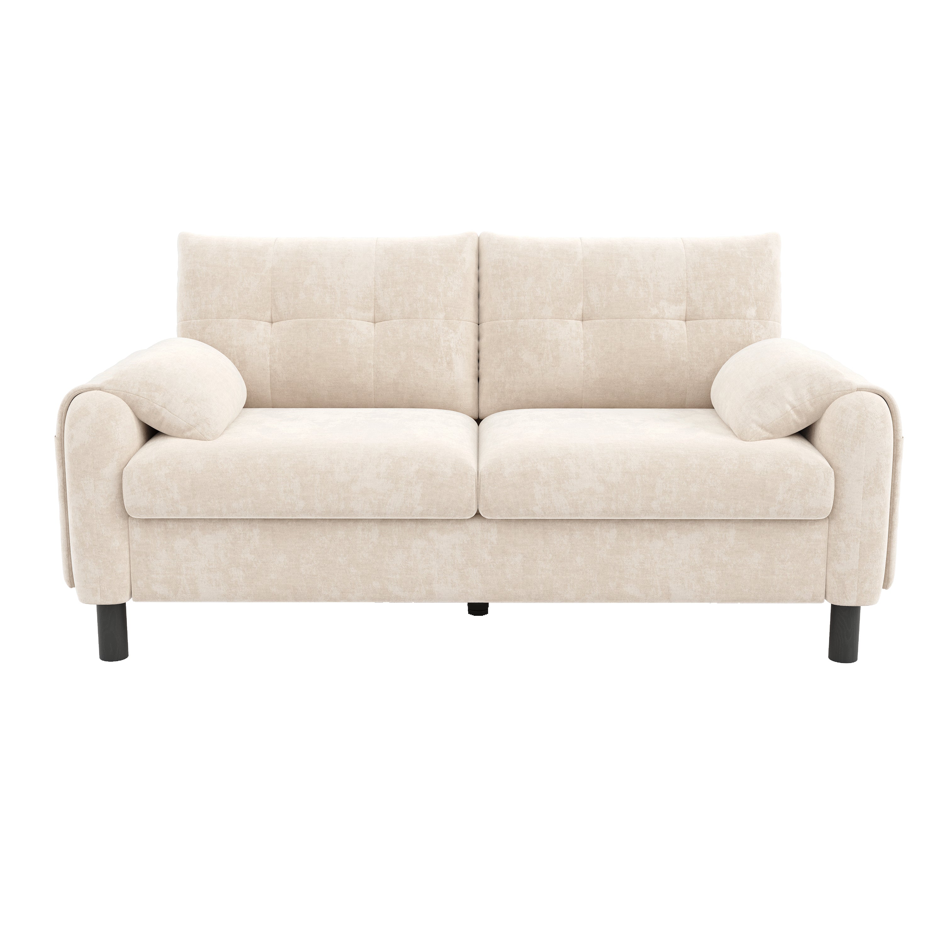 2-Seater Sofa, Comfortable Chenille Upholstered, Beige
