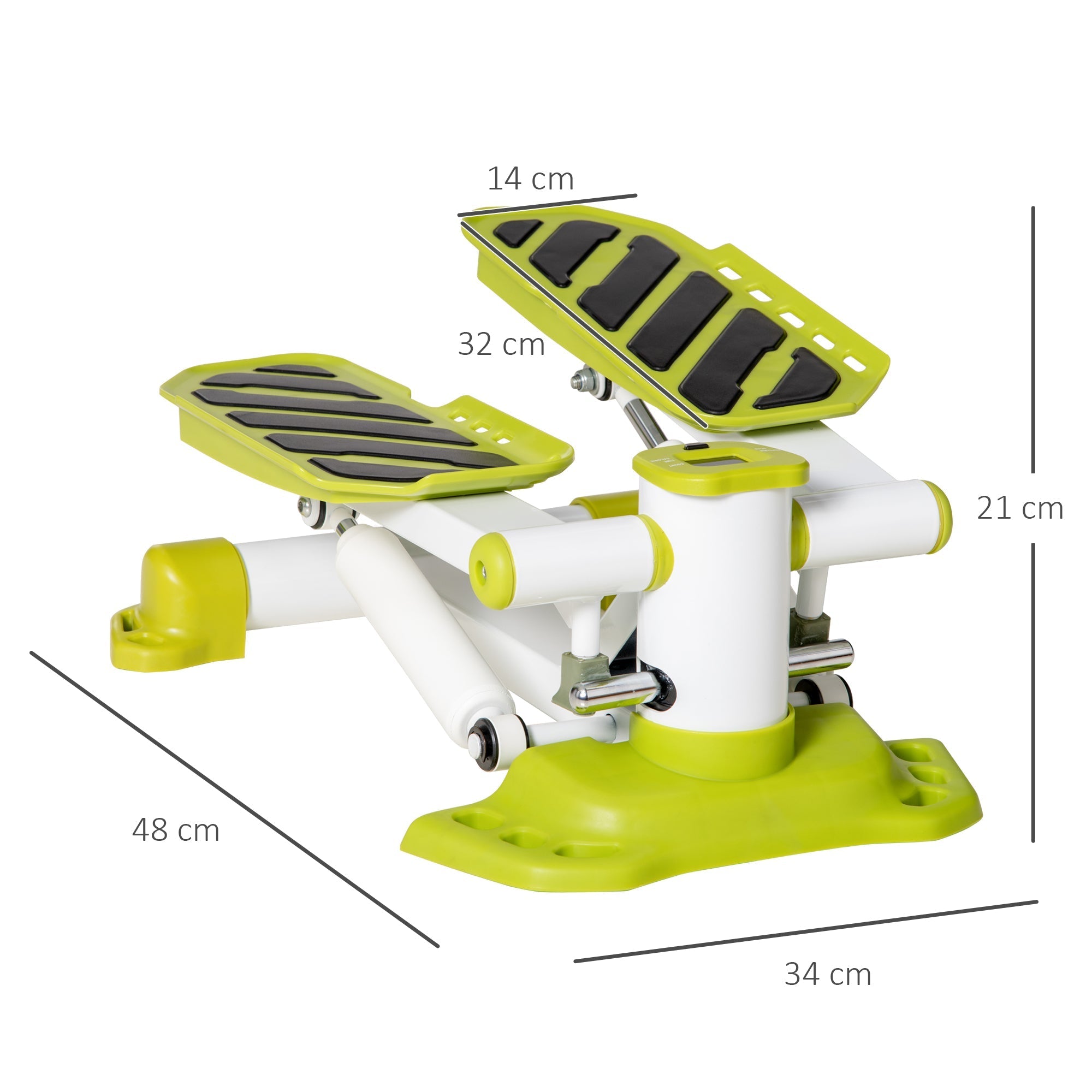 Mini-Stepper, rutschfester Auf- und Ab-Stepper mit LCD-Display, Stahl, Gelb
