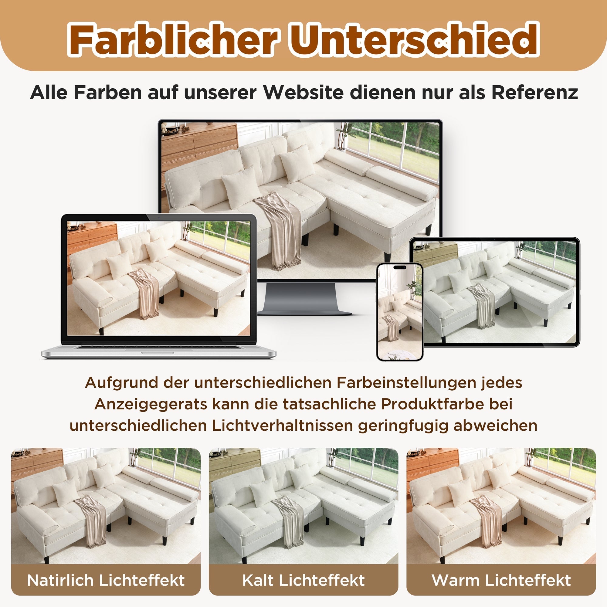 L-Shaped Corner Sofa 3-Seater Sleeper Sofa Bed w/ Chaise & Movable Footrest 195cm - Chenille