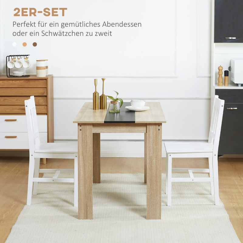 Dining Chairs, Set of 2 Solid Wood, White