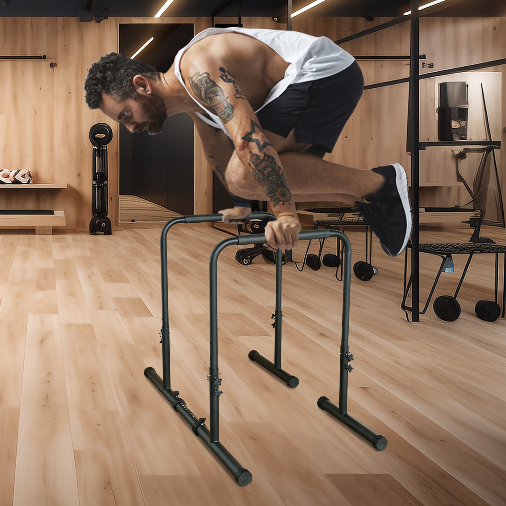 Parallel Bars, Adjustable Height, Heavy-Duty Steel