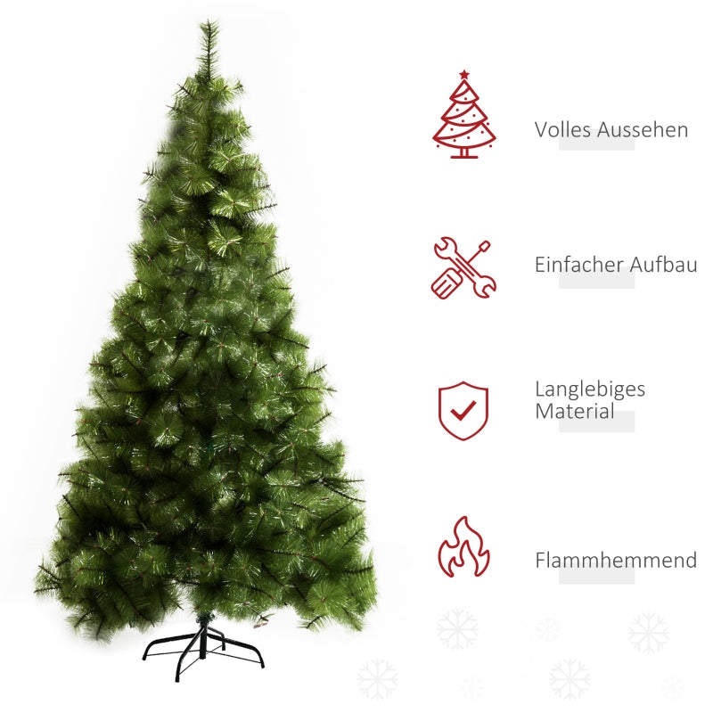 Artificial Christmas Tree, 210cm, 505 Tips, Metal Stand, Fir