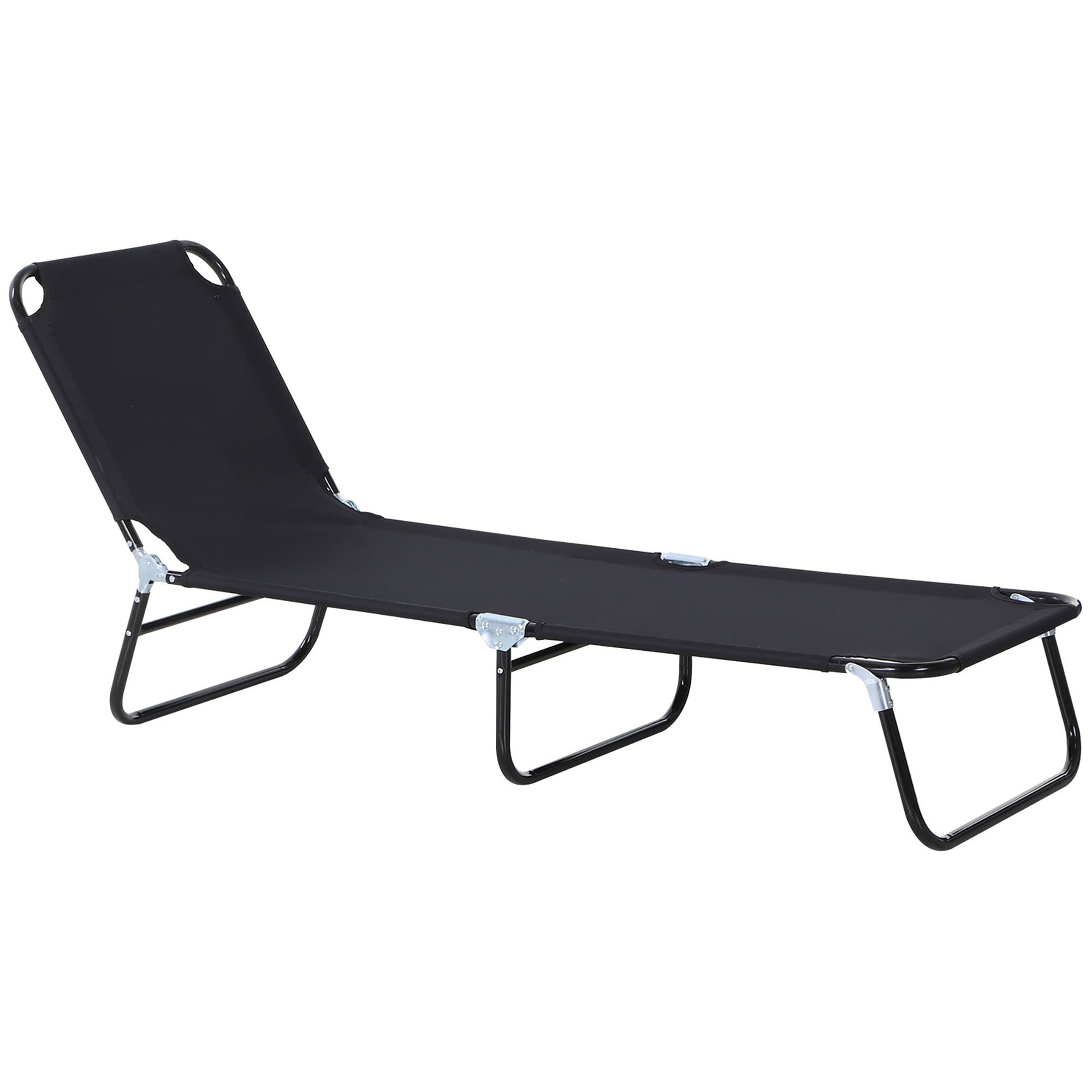 Sun Lounger Adjustable Backrest, Deck Chair, Camping, Garden/Balcony 188x56x28cm