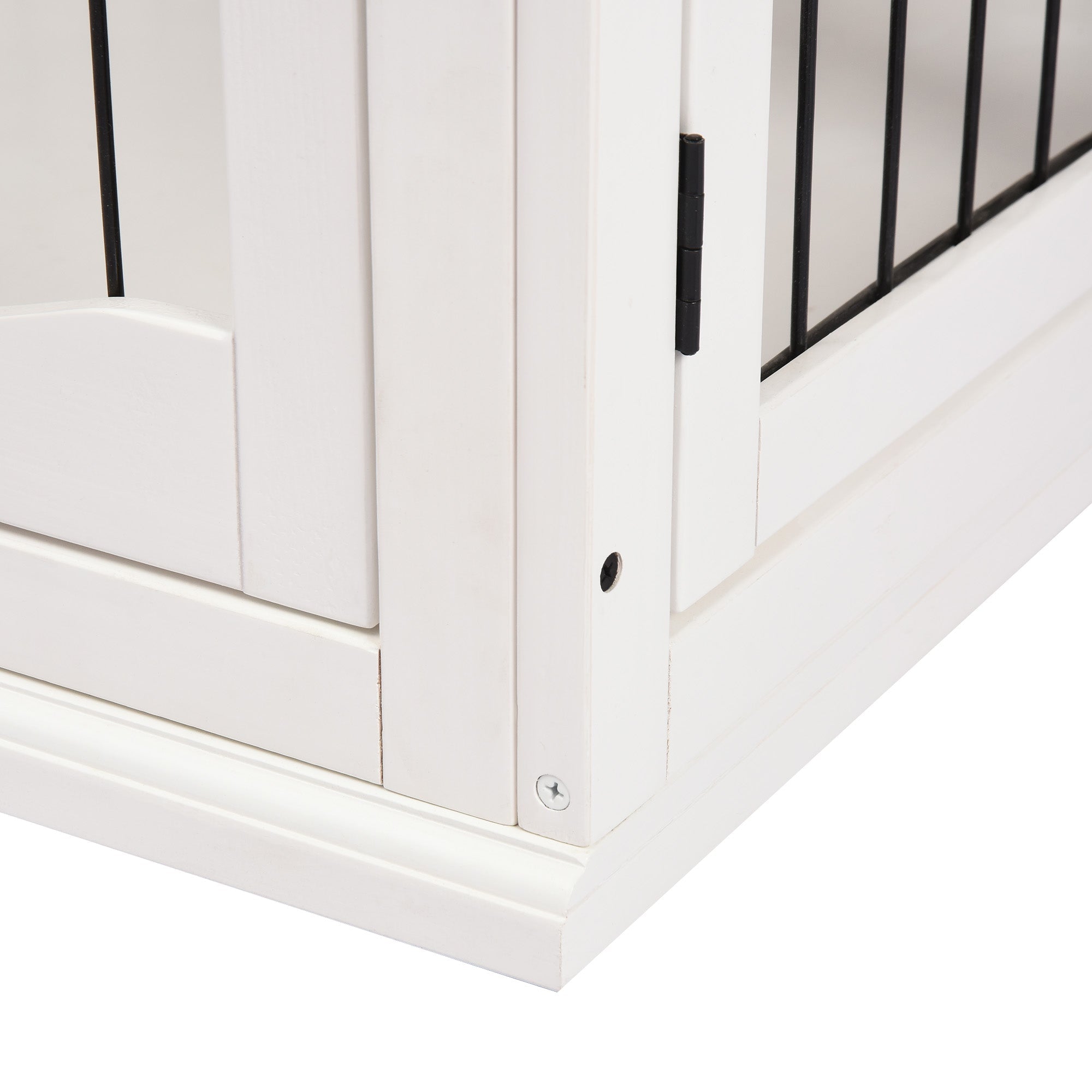 Dog House, Transport Box Small Animal Cage, MDF & Metal in White