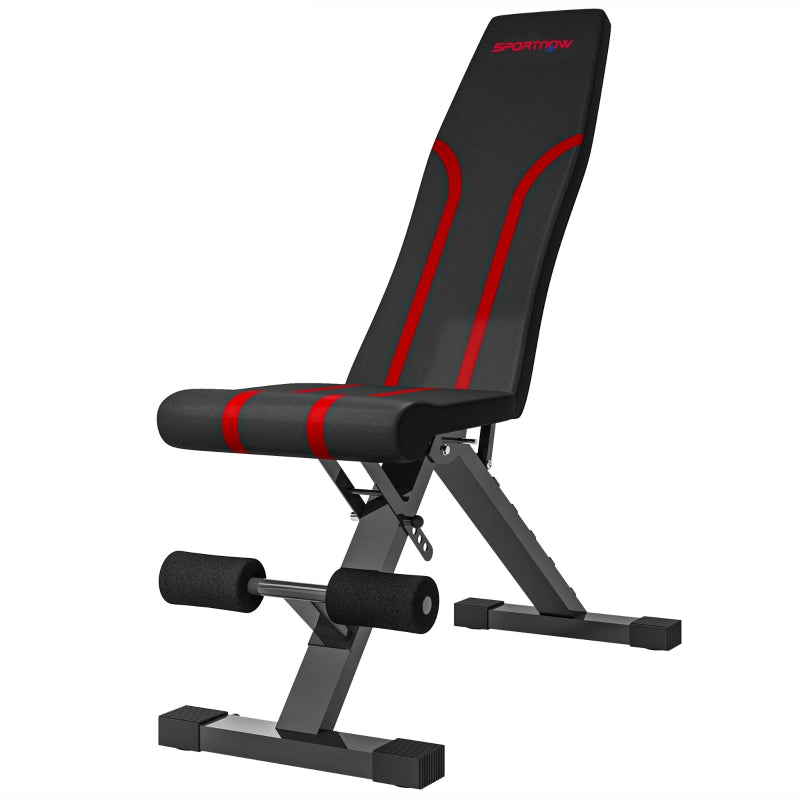 Foldable Workout Bench, 6-Position Backrest 4-Position Seat, Padded Black