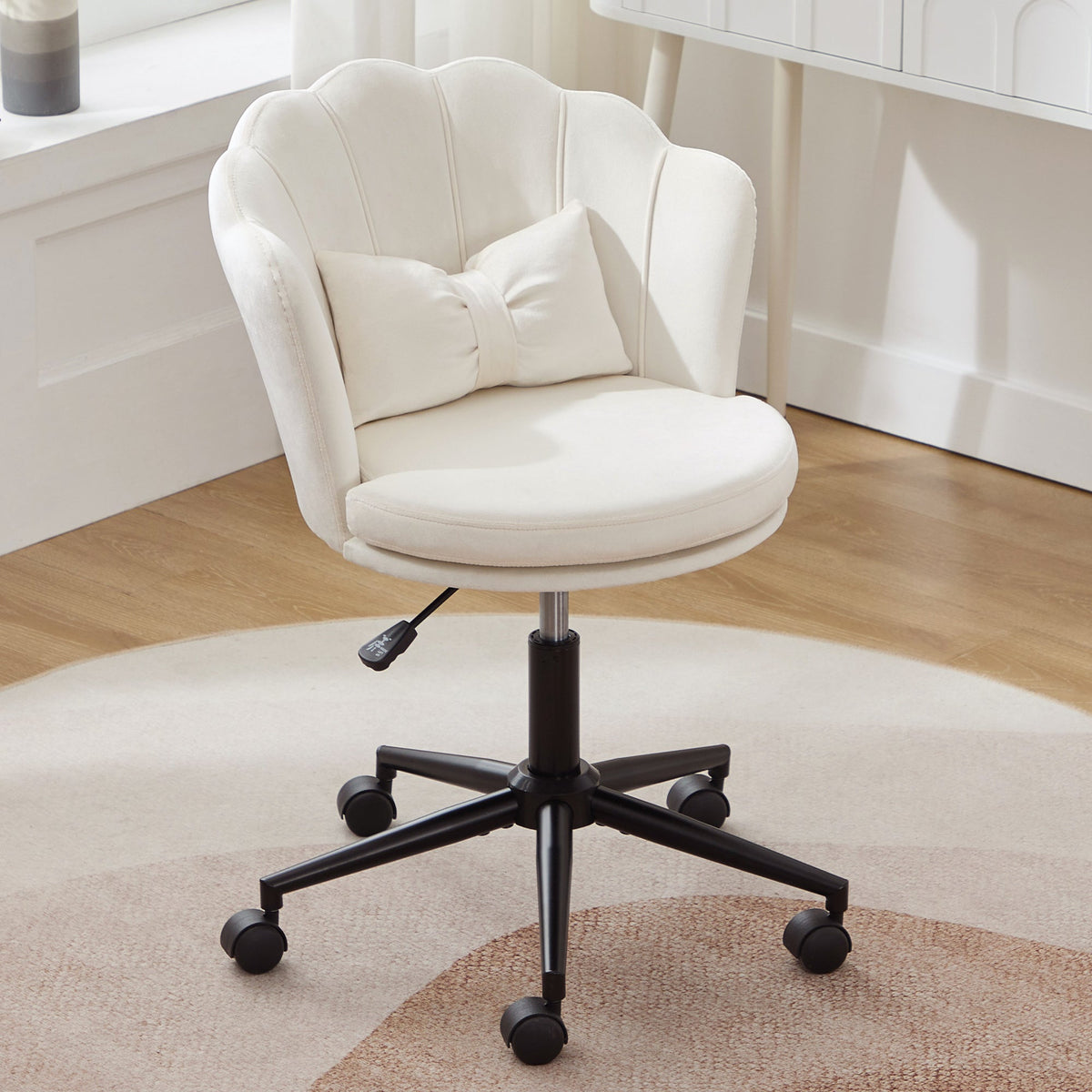 Dressing Office Chair, Petal Back Butterfly Lumbar Height Adjustable, Soft Cushion