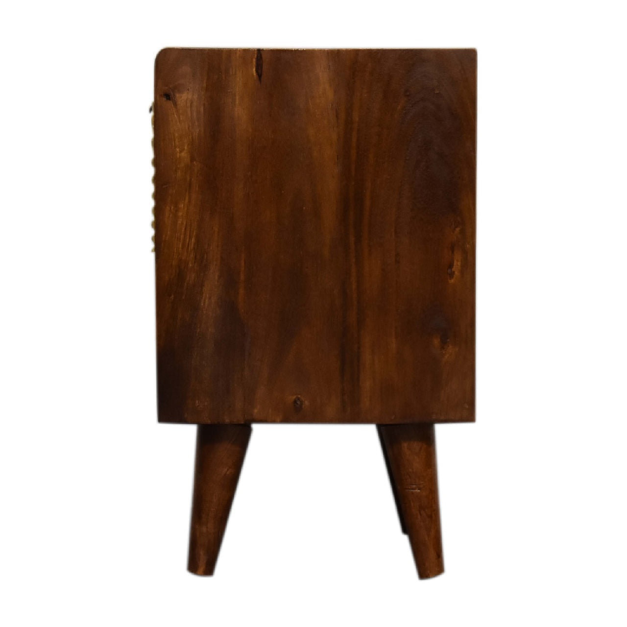 Mini Manila Gold Bedside 1 Drawer, 1 Shelf, Solid Wood Brown