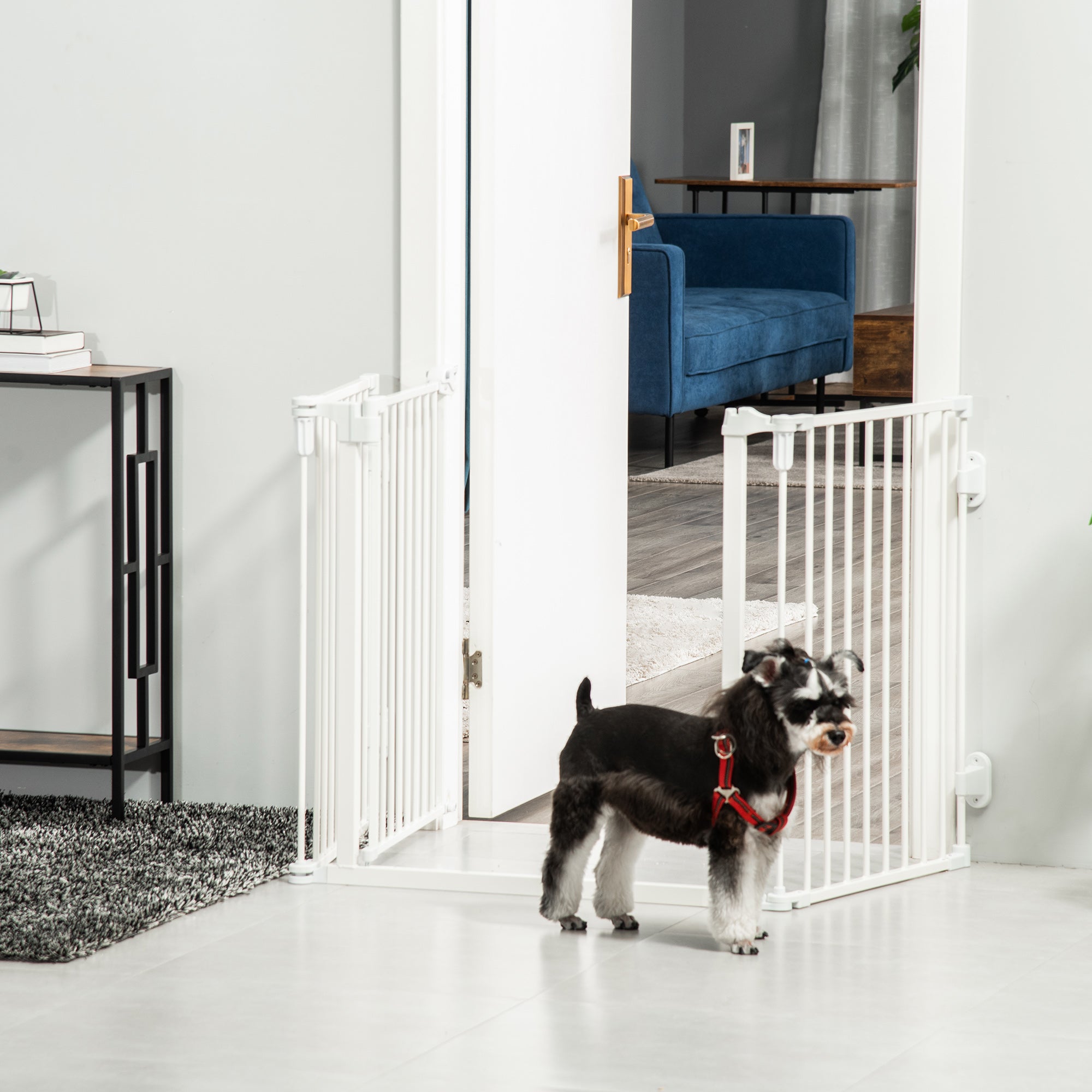 Hundebarriere, konfigurierbar, faltbar, mit automatischer Tür, Metall