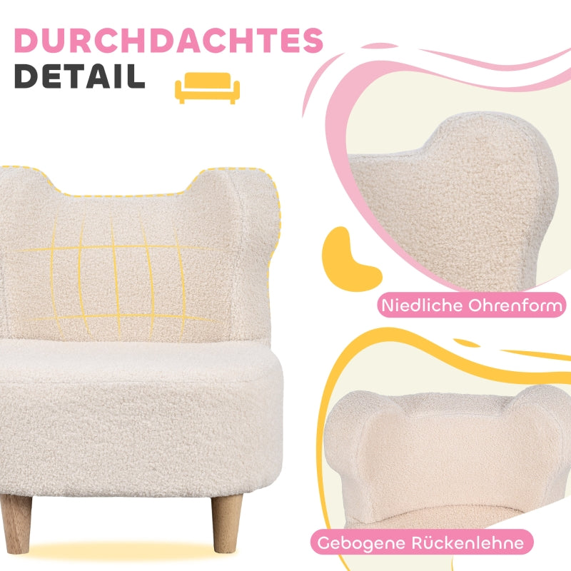 Kindersessel, Bärenohren, Schaumstoff, Beige