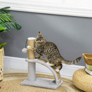 Cat Scratching Post, Jute Cover, Hanging Ball, Grey