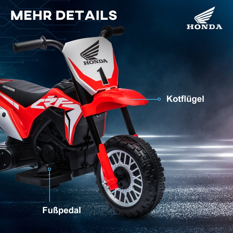 Honda Electric Children's Motorcycle with Sound Effects and 3 km/h Speed for 18-36 Months, Red