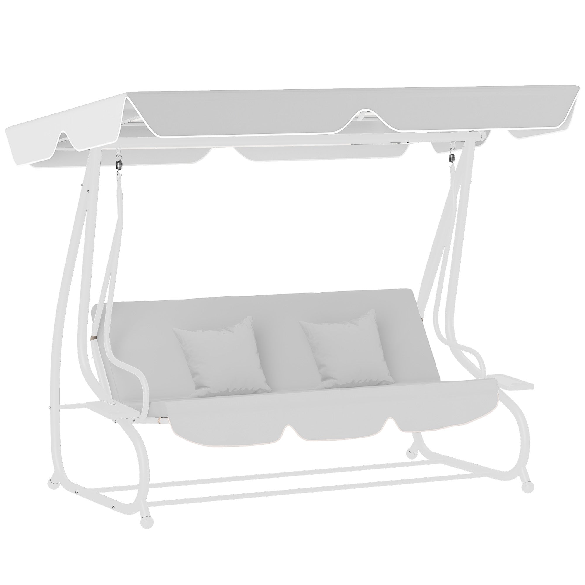 Swing Chair Canopy Replacement 145x200cm Light Grey Polyester
