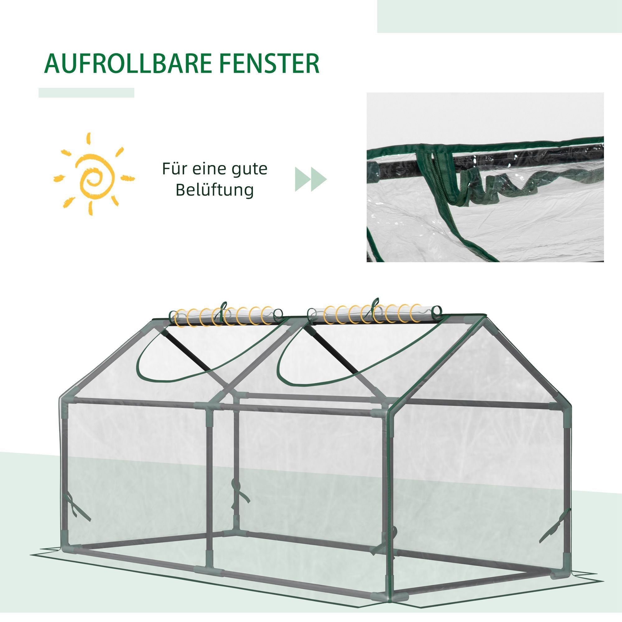 Foil Greenhouse Window 120x60x60cm Cold Frame PVC Transparent