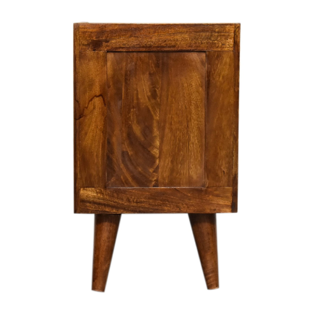 Mini Manila Gold Bedside 1 Drawer, 1 Shelf, Solid Wood Brown