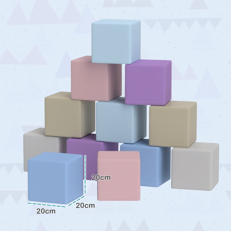 Soft Building Blocks, 12 Cubes Easy-care Child-safe, Faux Leather ...