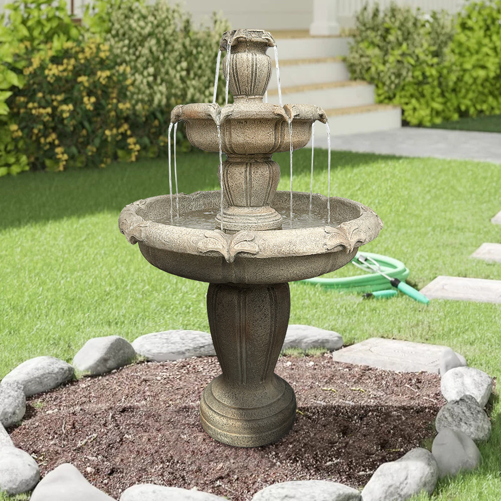 Fountain, Modern Outdoor 122cm High Electric Pump, Concrete