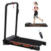 Electric Treadmill, Foldable Fitness Equipment 1-6 km/h, Sturdy Steel Frame, Black