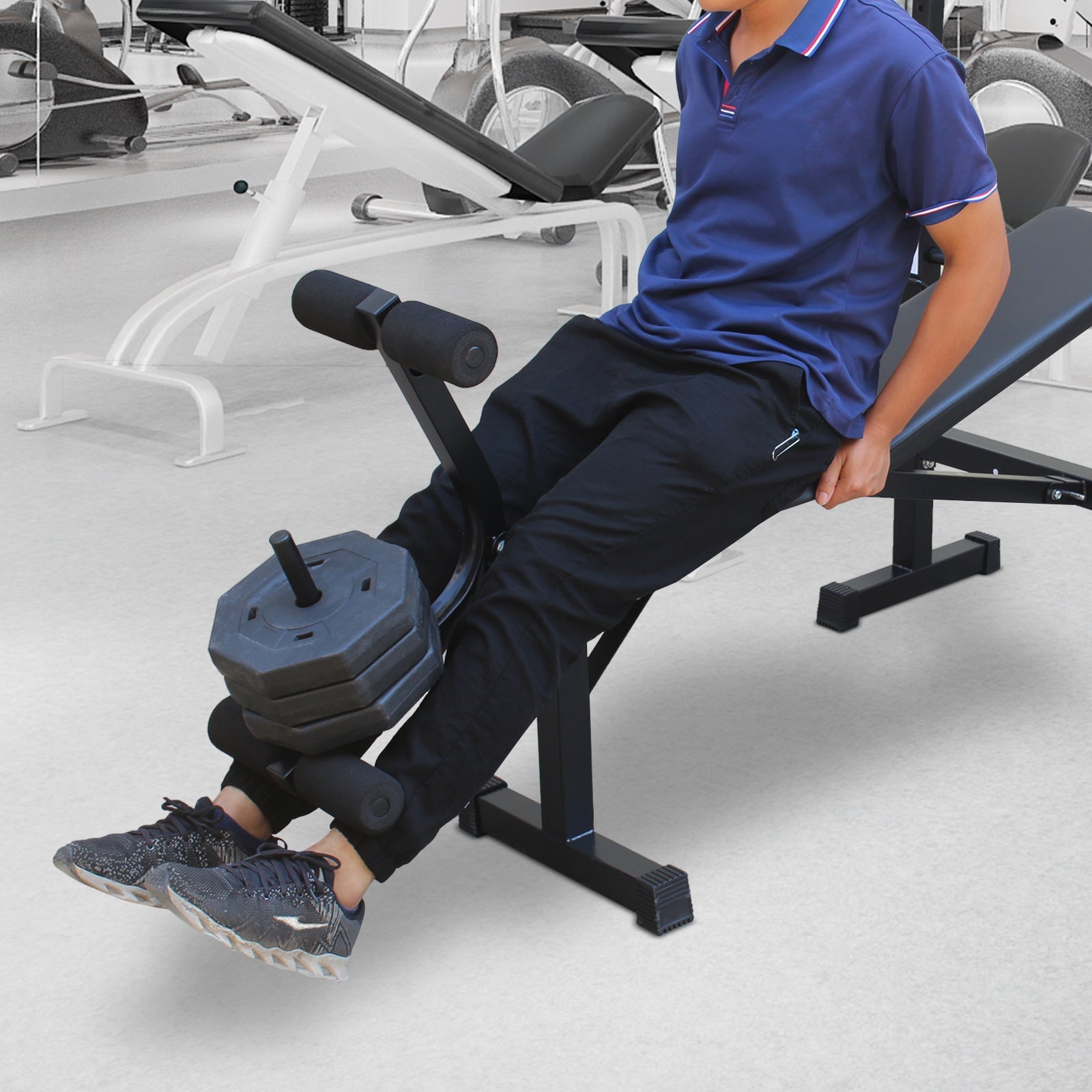 Olympic Weight Bench, Full-Body Workout with Squat Rack & Bench, Home Gym