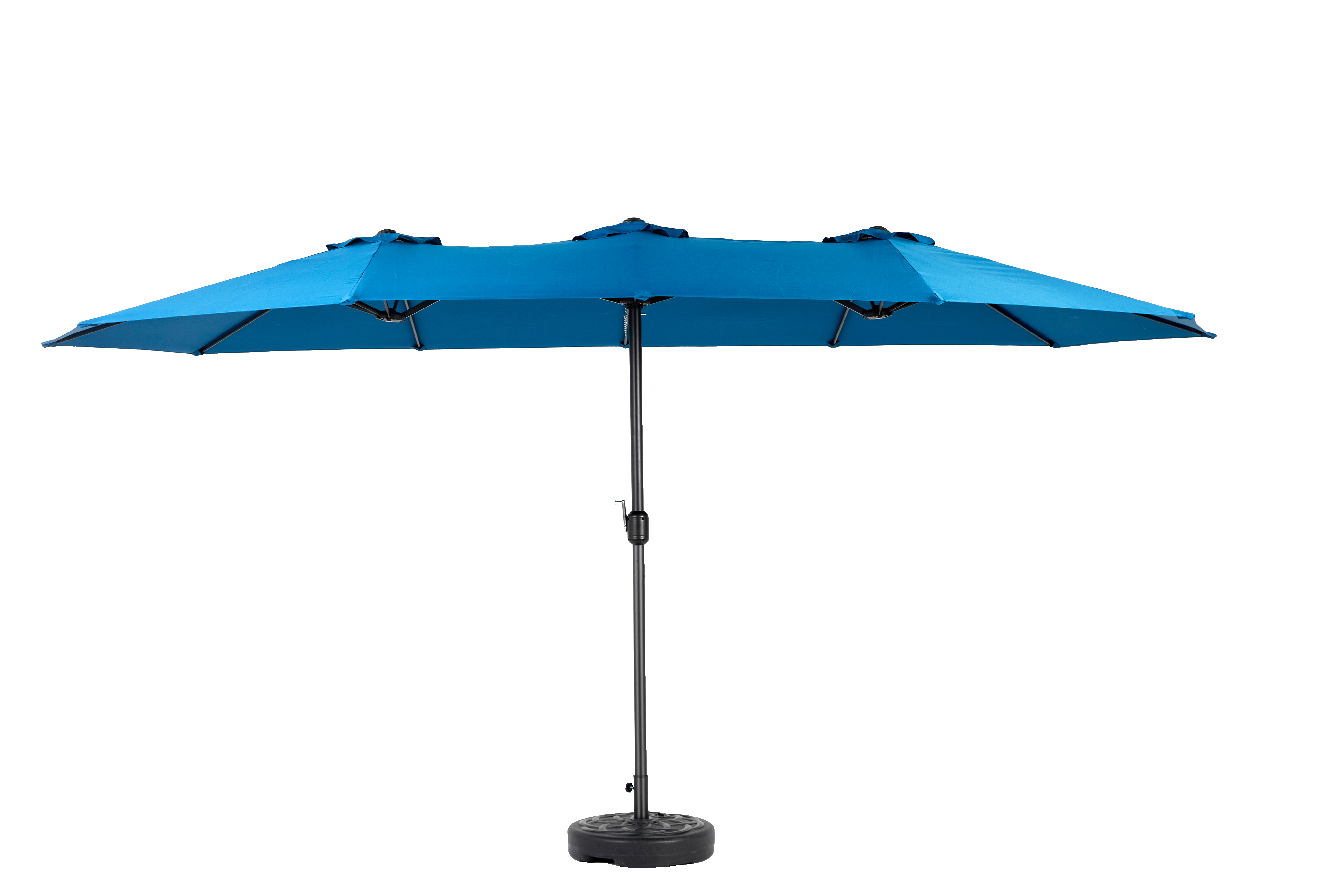 14.8 Ft Double Sided Outdoor Umbrella Rectangular Large with Crank, Dark Blue