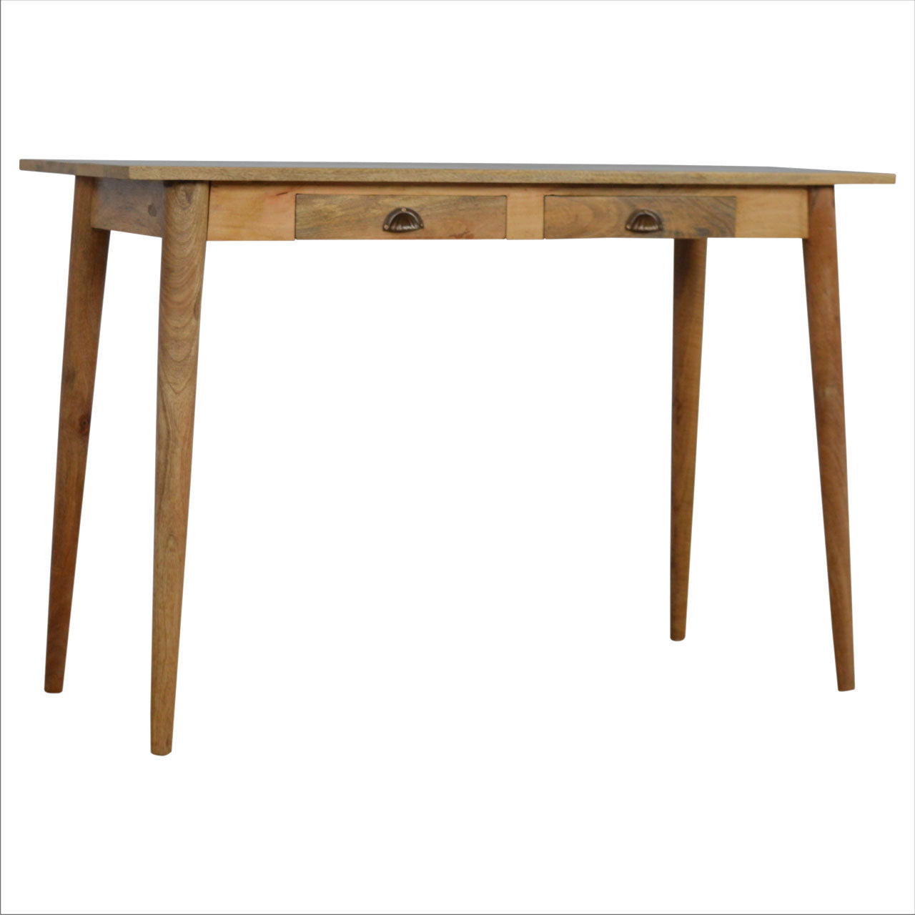 Solid Wood Writing Desk, 2 Drawer Nordic Beige