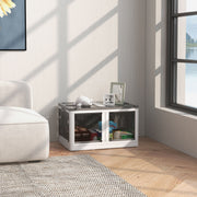 Storage Box 69L Stackable Foldable with Wheels, White