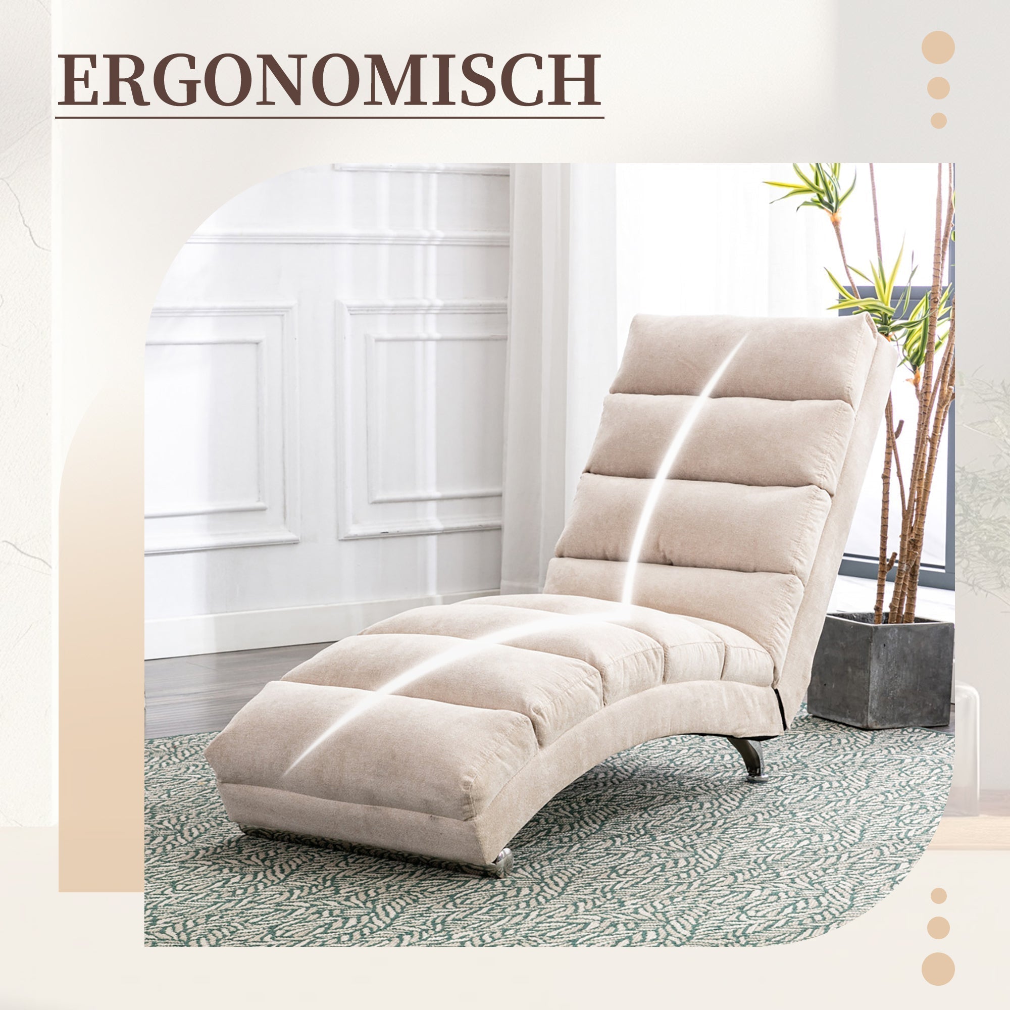 Relaxation Lounger Fixed Reclining Sofa Full Body Support Vibration Side Pockets