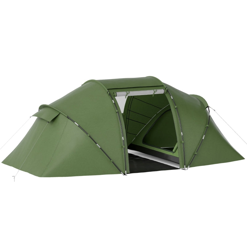 Camping Tent 4-6 Man with Living Area and 2 Bedrooms Dark Green