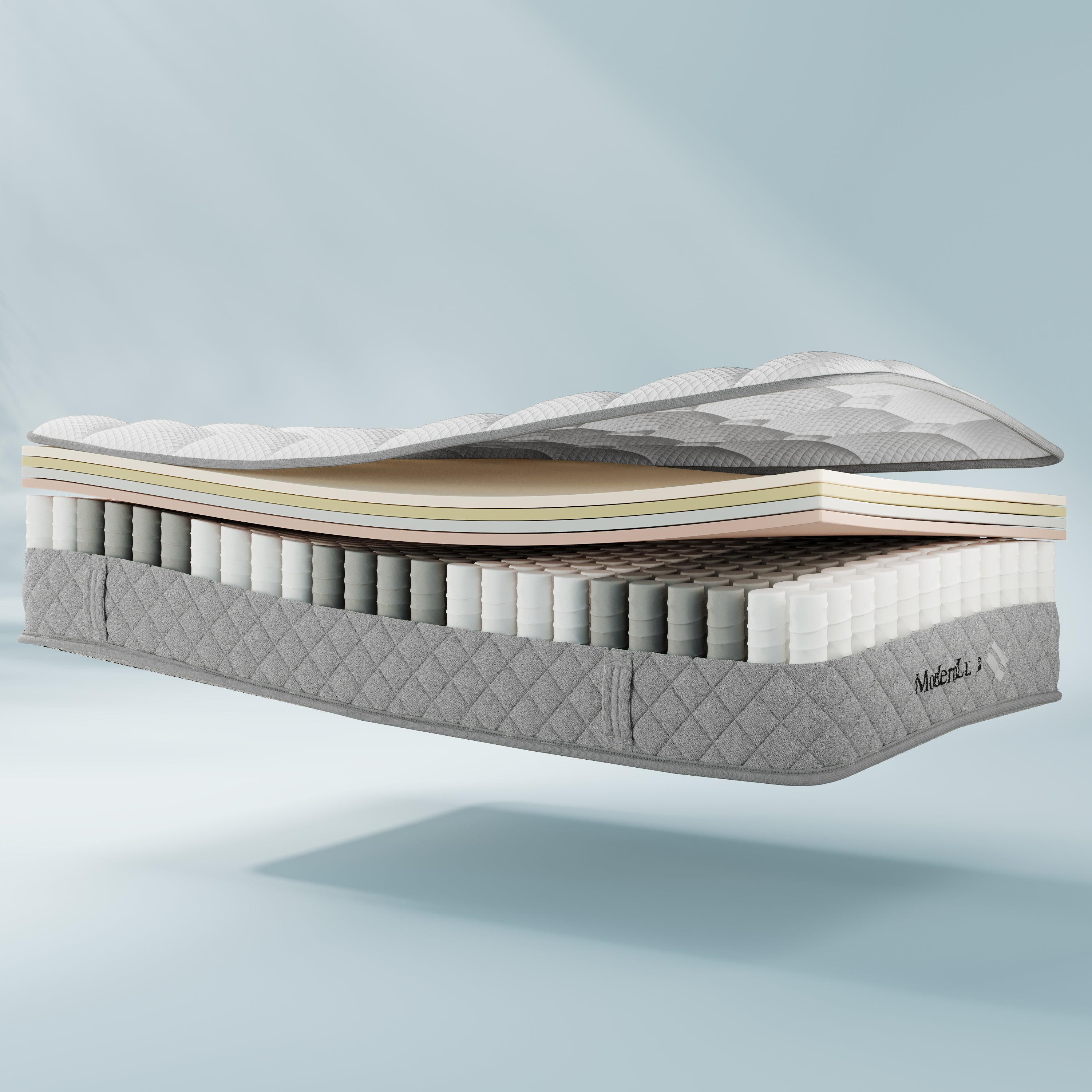 Orthopedic cold foam Single mattress 90x200cm 7-zone pocket spring core H3 medium firm OEKO-TEX certified 20cm height with 4 handles vacuum packed