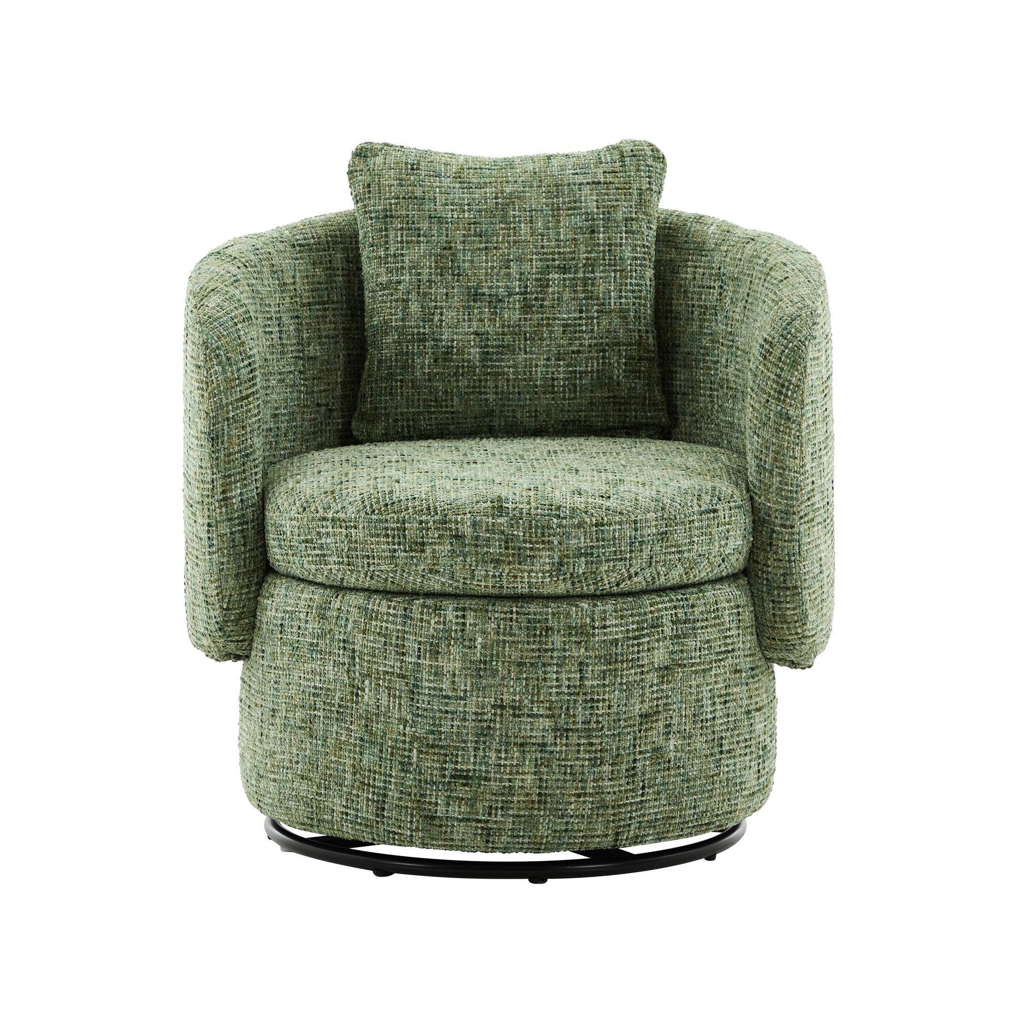 Swivel Armchair 360° Rotating Accent Chair Hidden Storage Plump Cushion Green