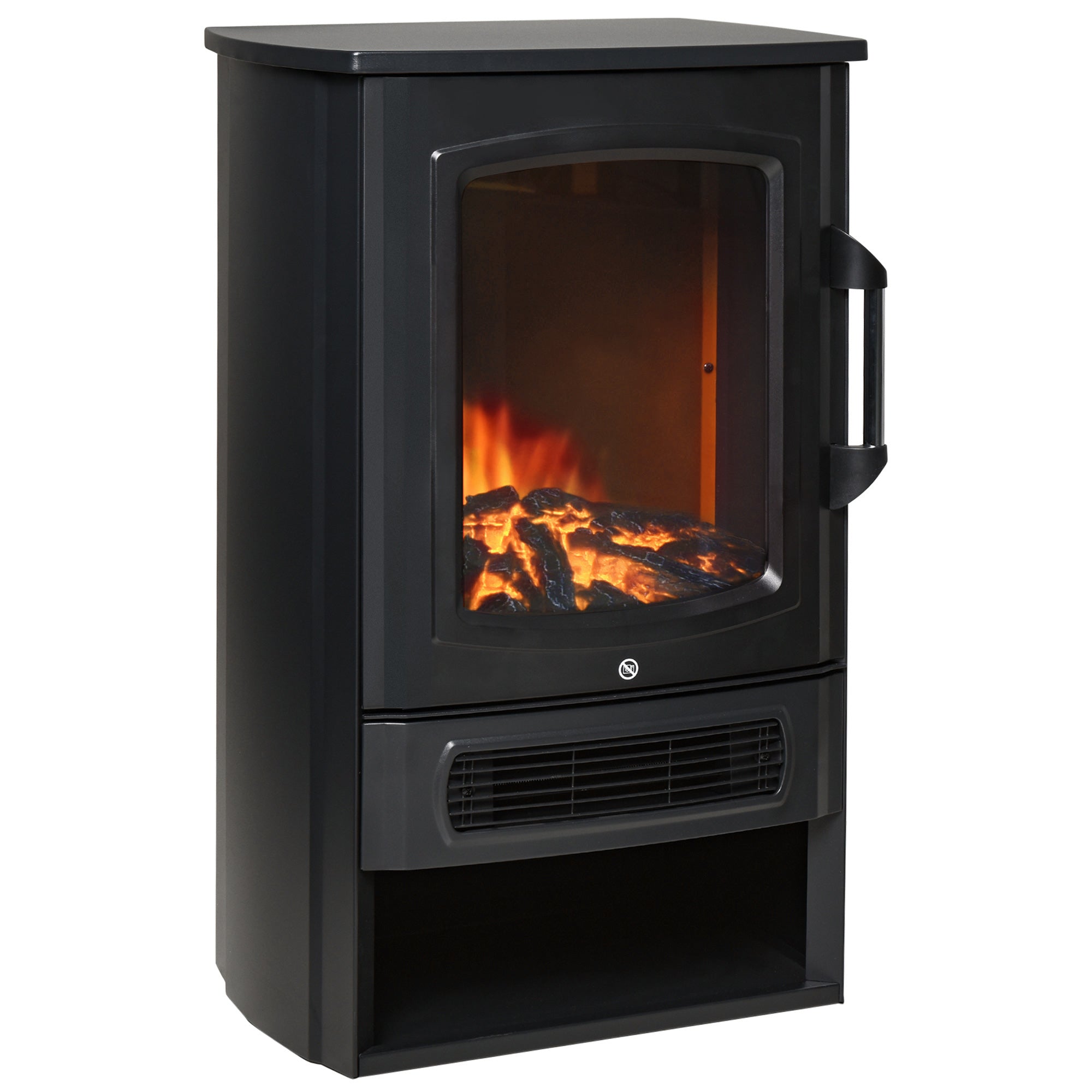 Electric Fireplace, Realistic Flame Effect, Thermostat, Black